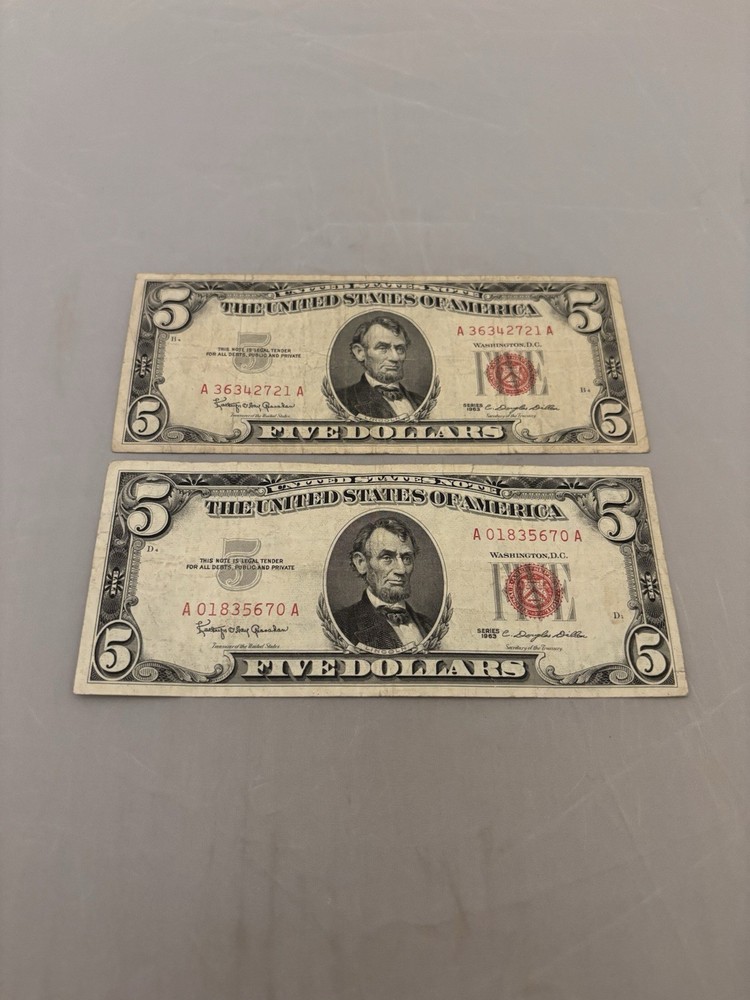 1963 Red Seal $5 Notes