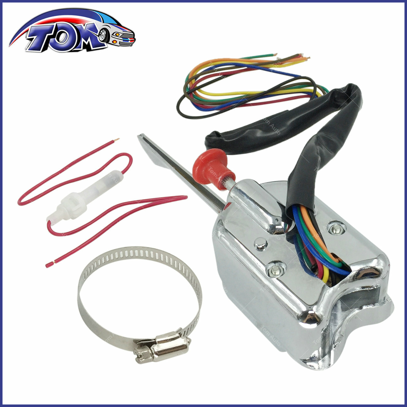 NEW CHROME 12V UNIVERSAL STREET HOT ROD TURN SIGNAL SWITCH FOR FORD GM BUICK