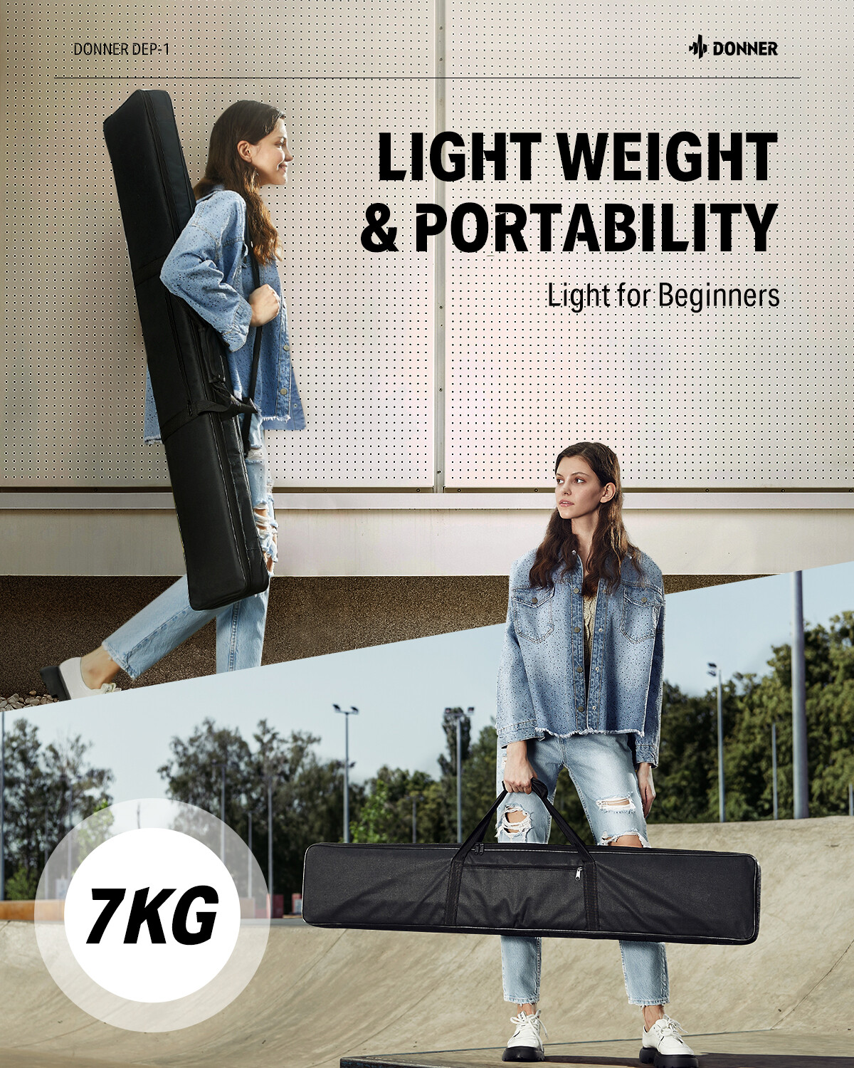 Donner DEP-1 Digital Piano 88 Key Portable Piano With Sustain Pedal Carry Case