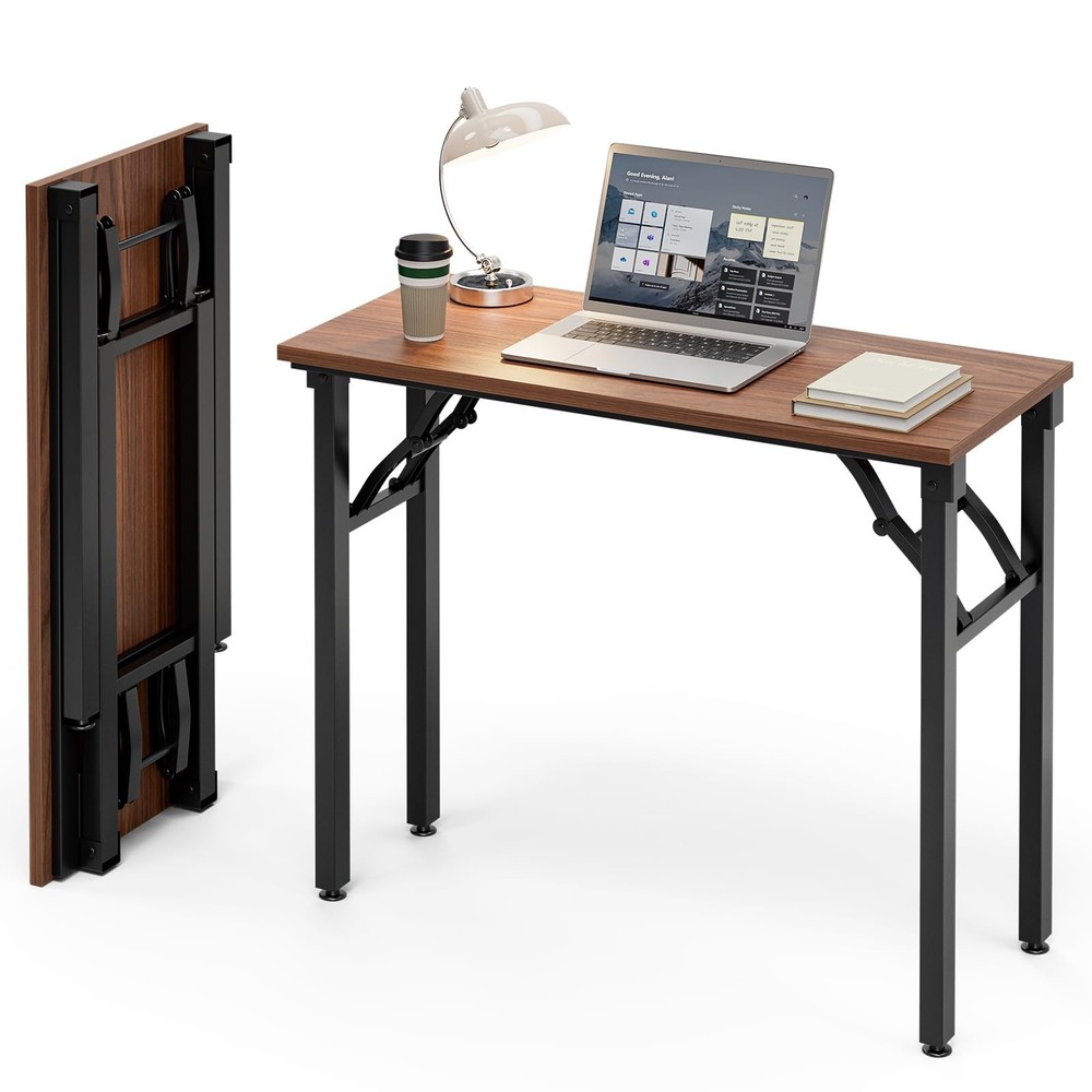 Frylr Small Folding Computer Desk – Portable 35.8 Inch Foldable Laptop Tab