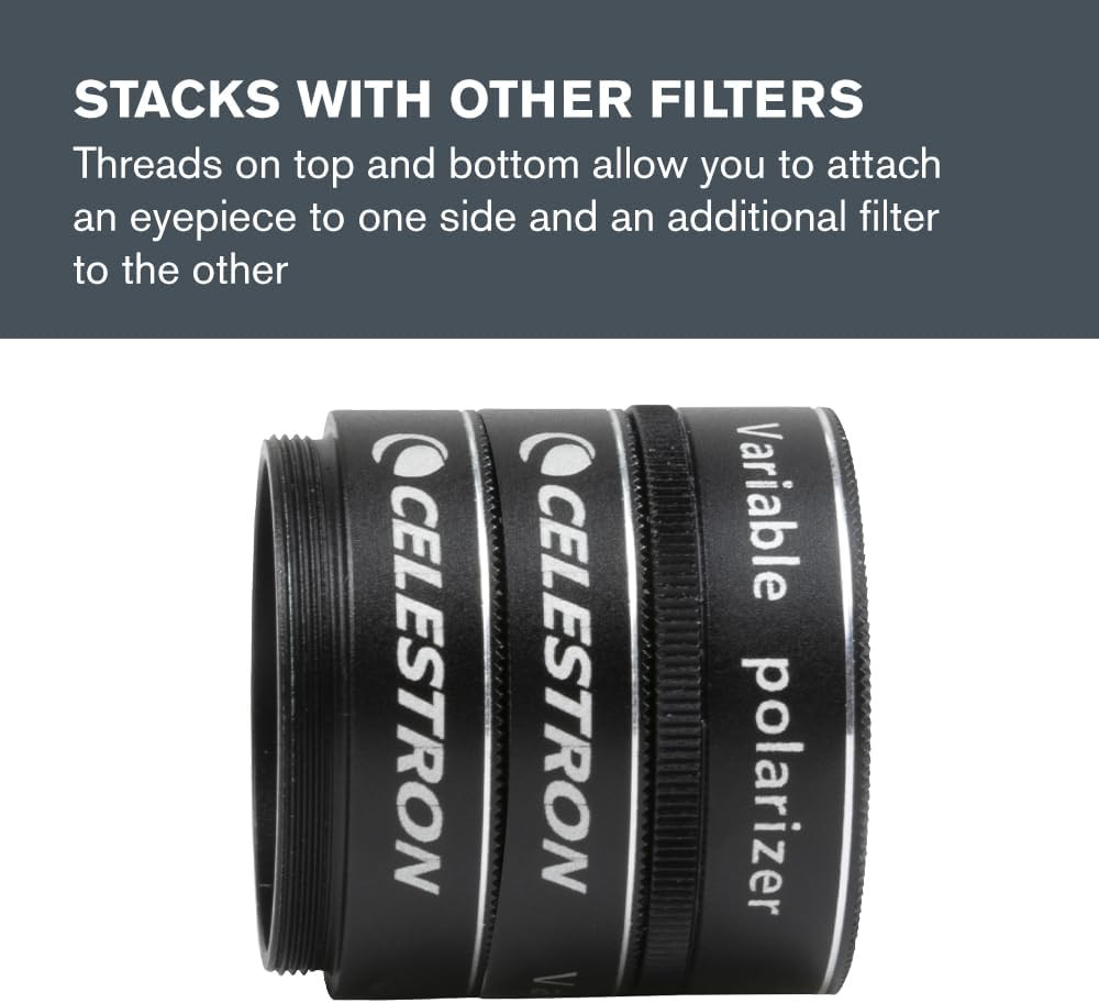 94107 Variable Polarizing Moon Filter - Reduces Brightness and Glare, Compatible