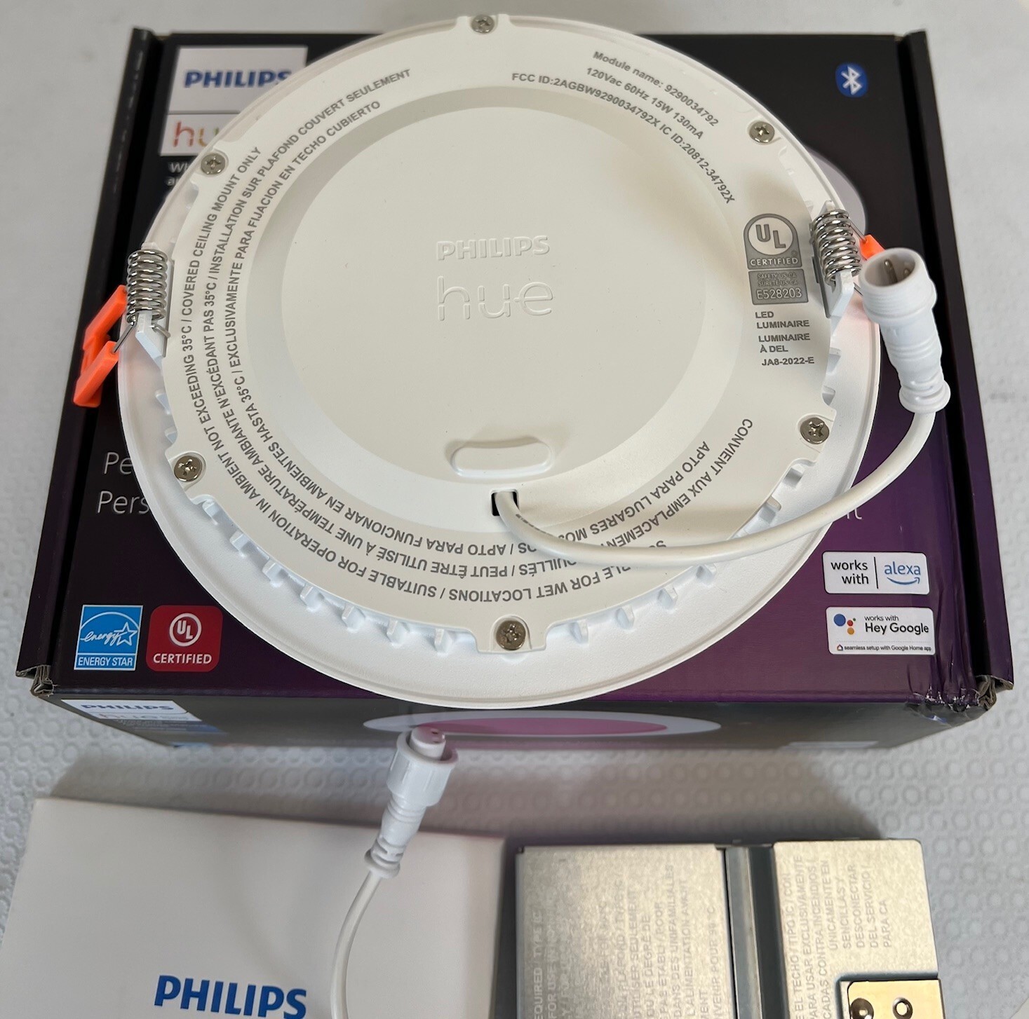Philips Hue 579573 White & Color Ambiance 6" Slim Downlight LED Smart Light