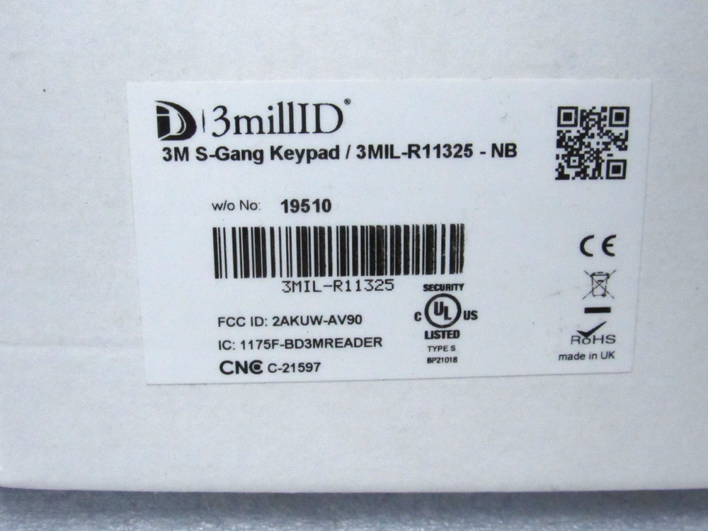 3millID 3MIL-R11325-NB Mobile Reader US Single Gang Keypad Multi-Tech [CTOKC]