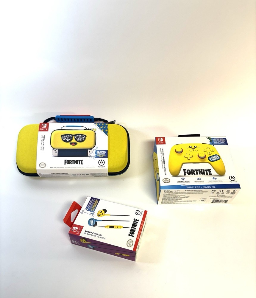 Fortnite Nintendo Switch Bundle Controller Case & Wired Earbuds PowerA NEW