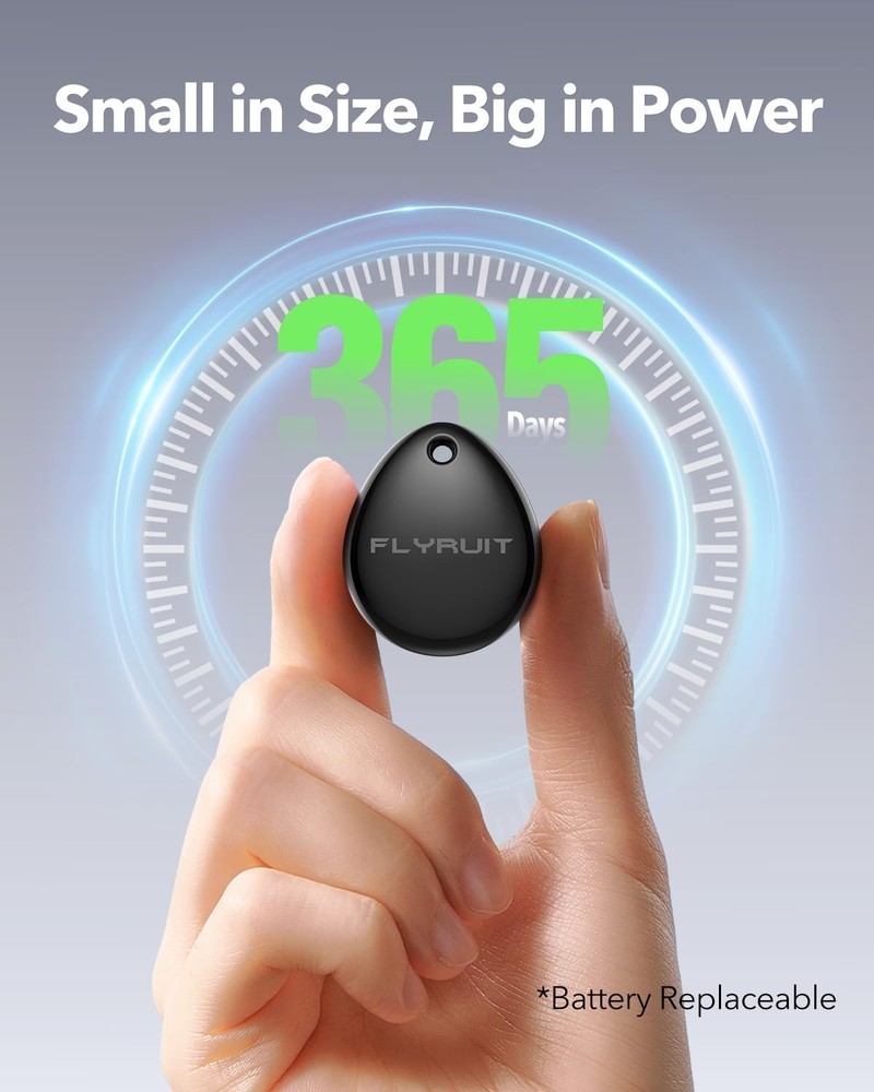 Flyruit Ftag02w 4-Pack Bluetooth Tracker Apple Find My Mfi Certified