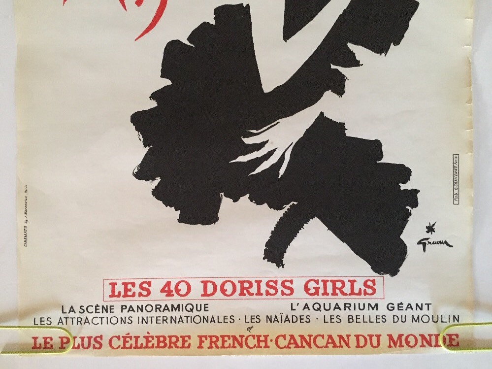 Gruau Frou Frou Moulin Rouge Original Vintage Poster Advertisement French pin-up