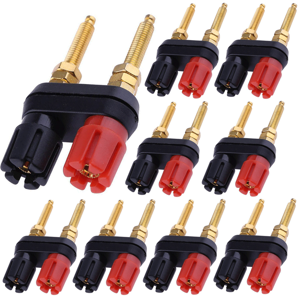 2/4/6/8/10PC Extended Speaker Banana Plug Binding Post Terminal Connector Socket
