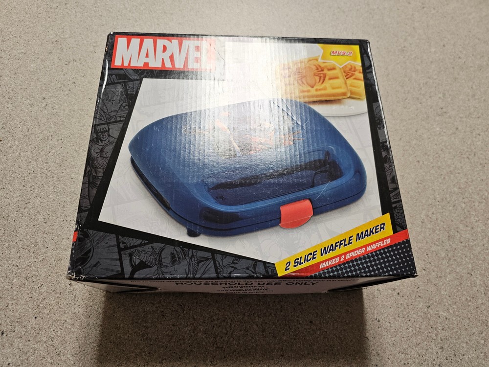 Marvel 2 Slice Spiderman Waffle Maker MVS-2 New SEALED.