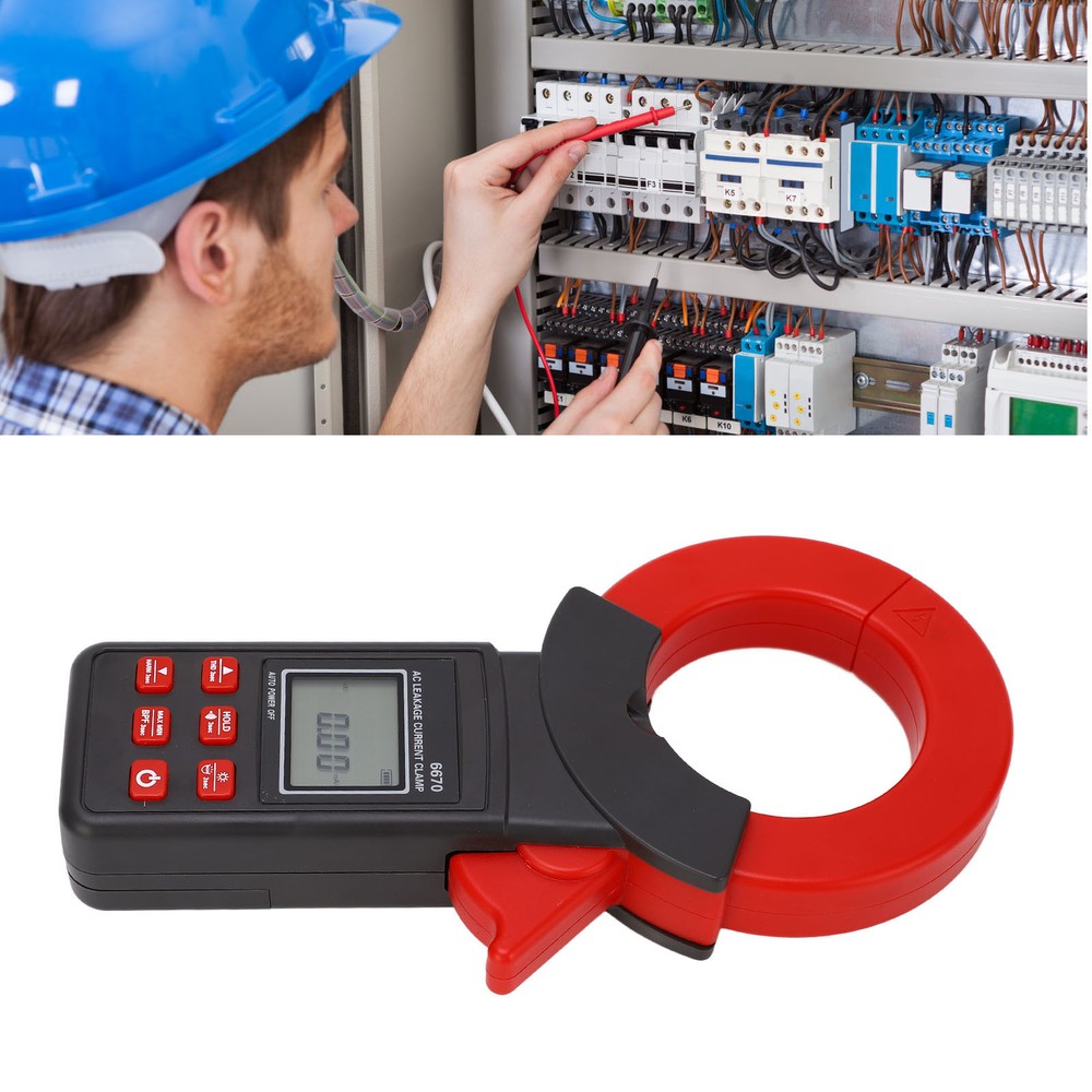 AC Leakage Ammeter Clamp LCD Backlight High Accuracy Leakage Current Meter