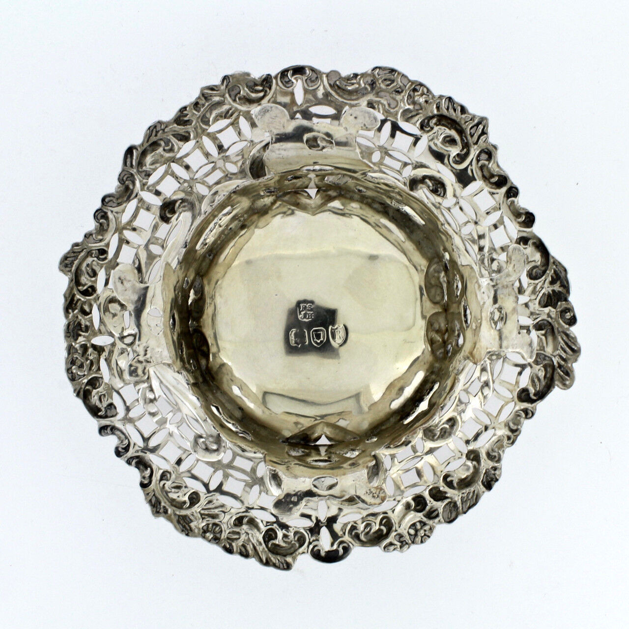 Antique English Sibray Hall & Co. 1892 Sterling Silver Sweetmeat Bon Bon Dish