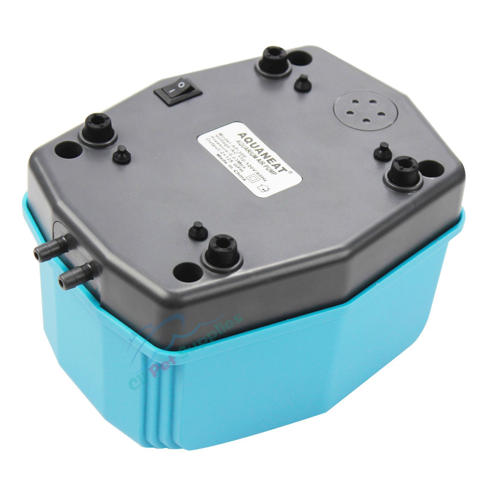 Aquarium Air Pump w/ Two Outlets up to 300Gal Fish Tank Aerator Hydroponics