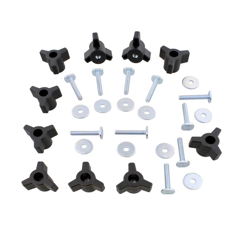DCT 3 Star Knobs Kit 10pk 1/4in-20 Threaded Knob Set with Jig Knobs and Bolts