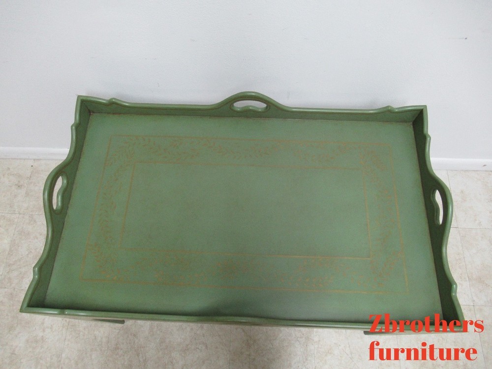 Niermann Weeks Paint Decorated Parson Tray Top Serving Coffee Table