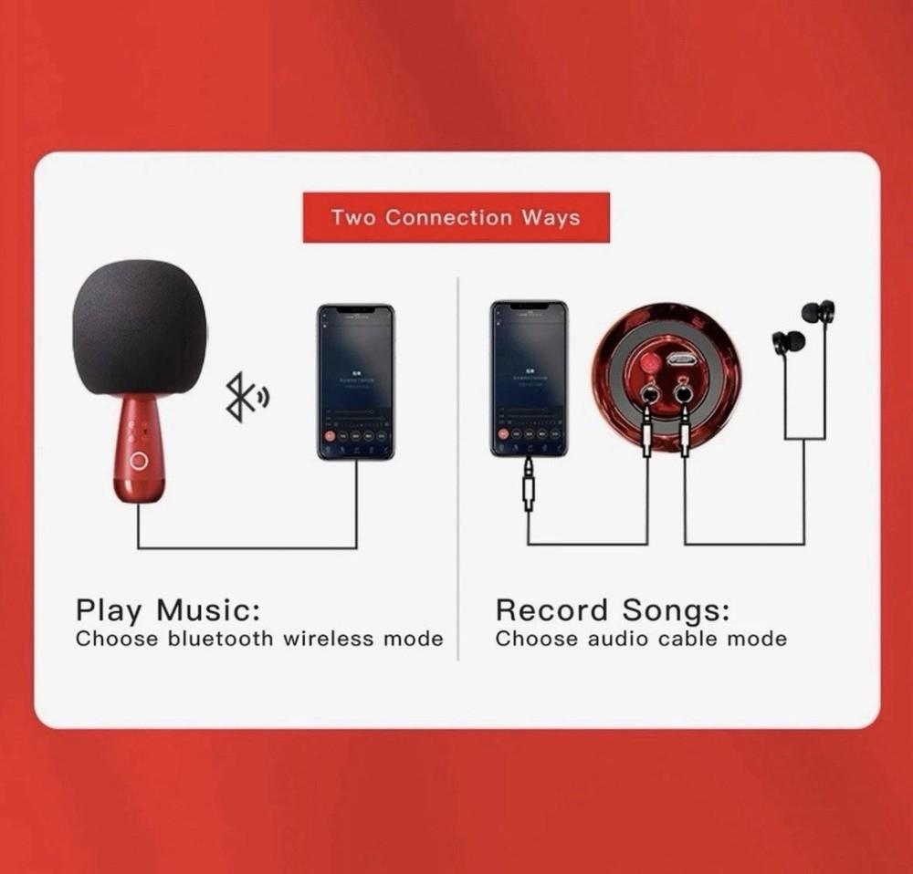 Sealed Calf G2 Bluetooth Karaoke Speaker Microphone Black/Red A2