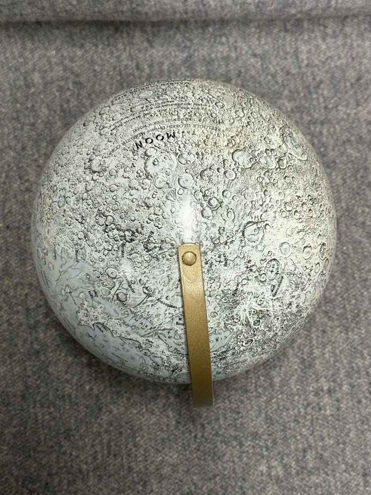 Replogle Globe The Moon Authentic 6” Model Vintage Includes Manned Landing Sites
