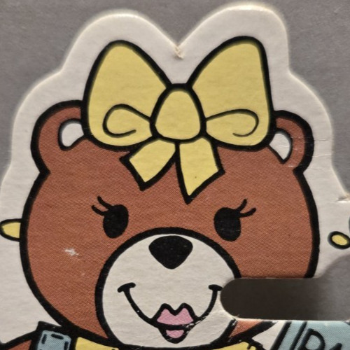 Vintage 1980's Bonnie the Bear Yellow Mini Memo Ruler Clip Set Pencil and Eraser