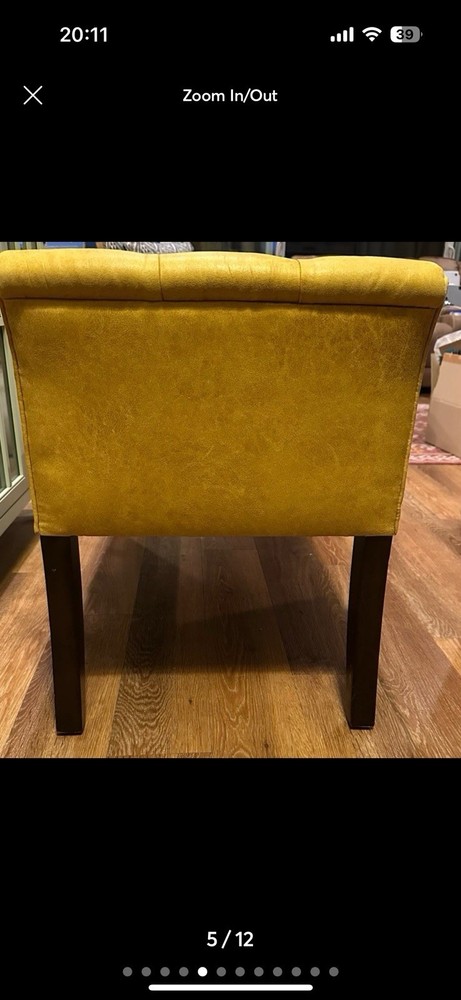Uttermost Henning Mustard Yellow Tufted Bench