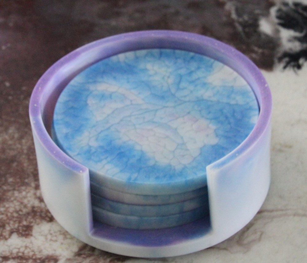 Coaster set with holder - Made by Melb Artist