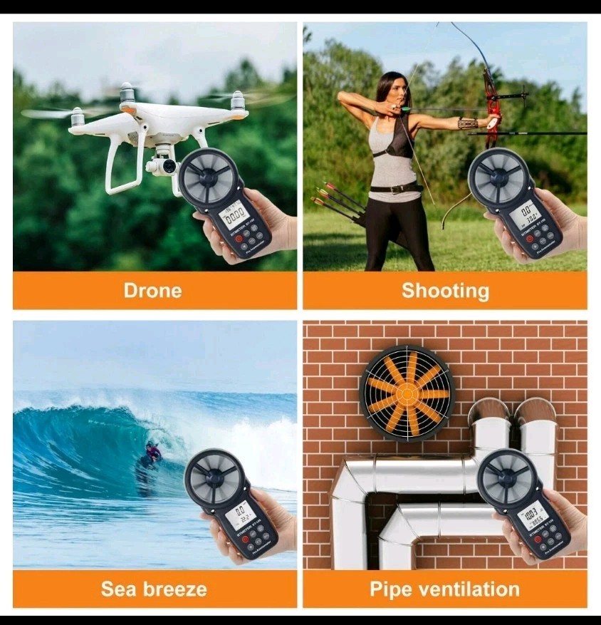 BTMETER BT-100 • Digital Handheld Pro Anemometer • 0.3-30m/s Wind Speed Range