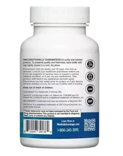 Mindful Advantage Brain Memory Focus Supplement - 30 Caps