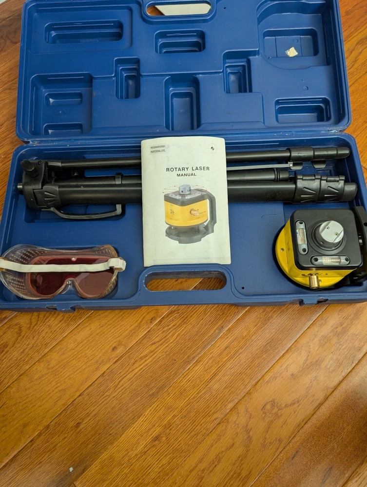 Laser Scanner Kit – Rotary Laser Level w/ Case, Goggles & Tripod