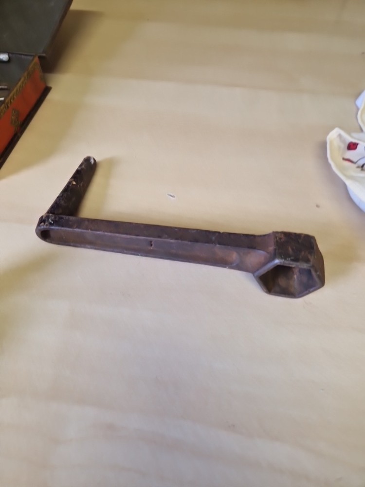 Vintage Cast Iron  Hexagonal Crank Spanner One Inch