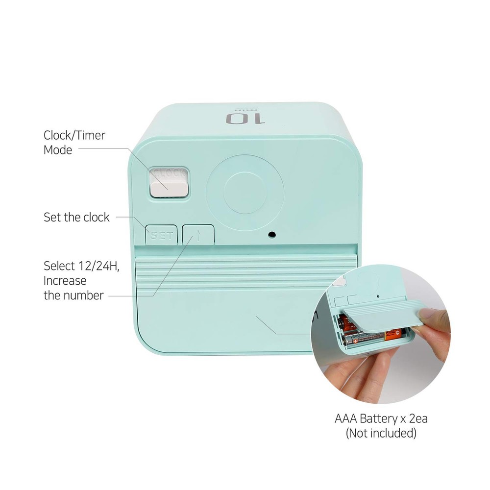 Multi Clock Time Cube Timer (Coral), Alarm & Backlight Desk Productivity for ...