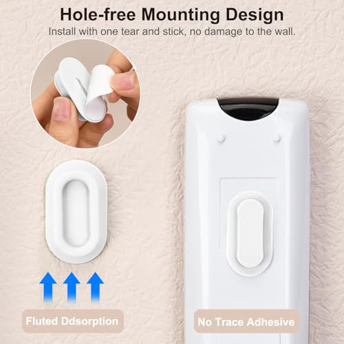 Magnetic Remote Control Holder Wall Mount 4 Pack Soft Silicone Remote Control