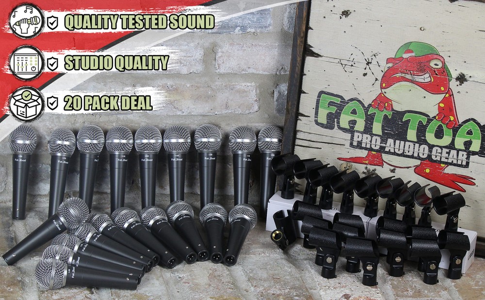 (20 PACK) Handheld Microphones FAT TOAD | Studio Recording Unidirectional Mics