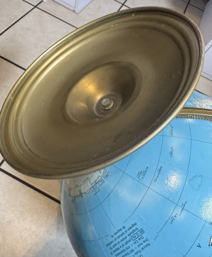 Crams Imperial World Globe Classic Blue With Metallic Spinning Gold Base