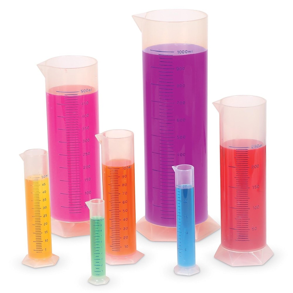 Learning Resources Graduated Cylinder Set, Measuring, Science Multi-color
