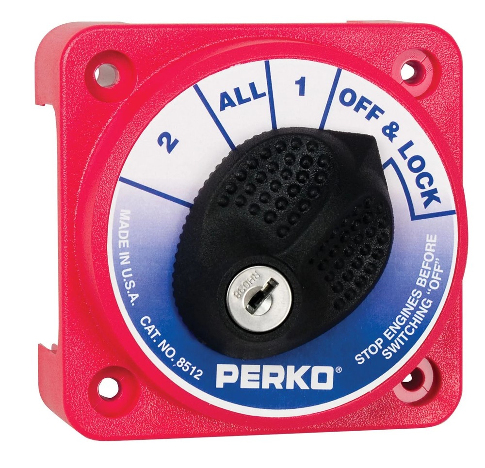 Perko 8512DP Compact Medium Duty Battery Selector Switch w/Key Lock