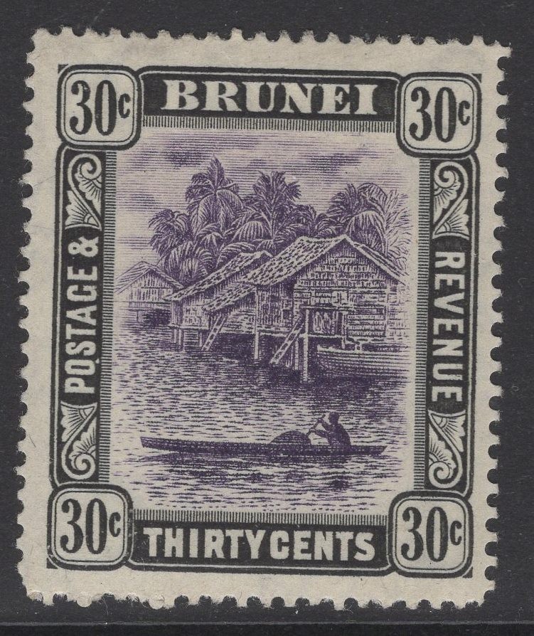 BRUNEI SG31 1907 30c VIOLET & BLACK MTD MINT