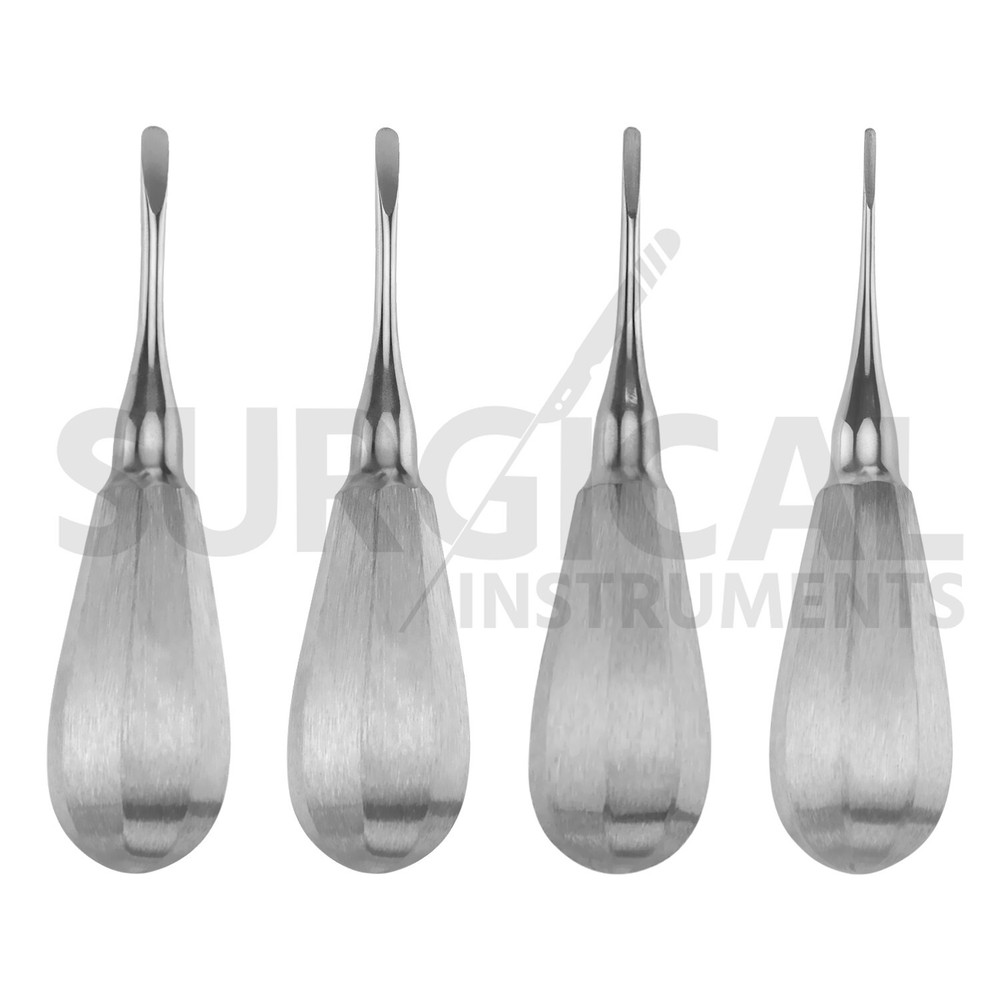 4 Pcs Luxating Straight Elevators Set Dental Instruments Stainless German Grade