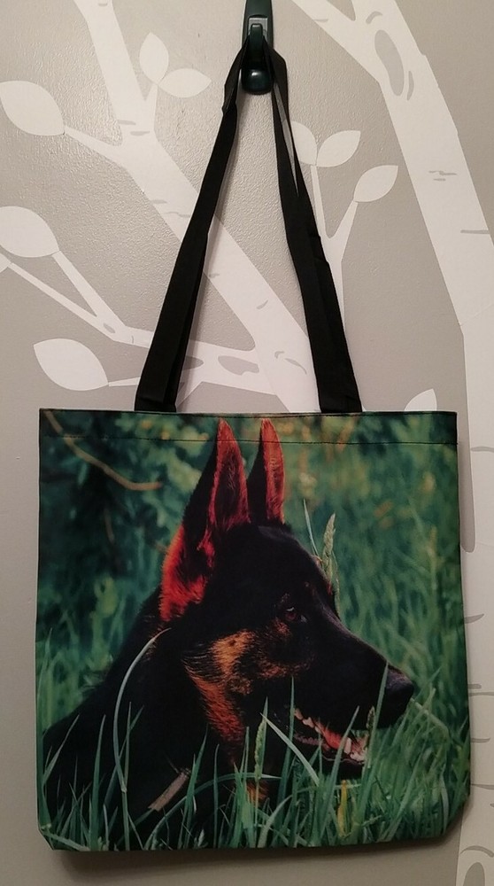 Tote Bag, Red and Black German Shepherd