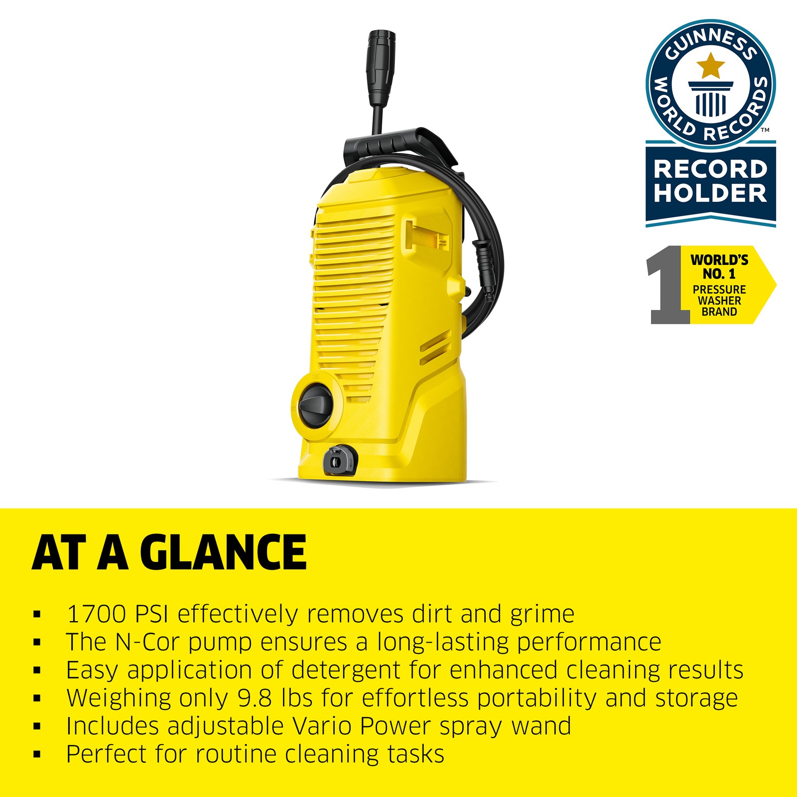 Kärcher K 1 Electric Pressure Washer, 2000 PSI, 1.45 GPM - NEW