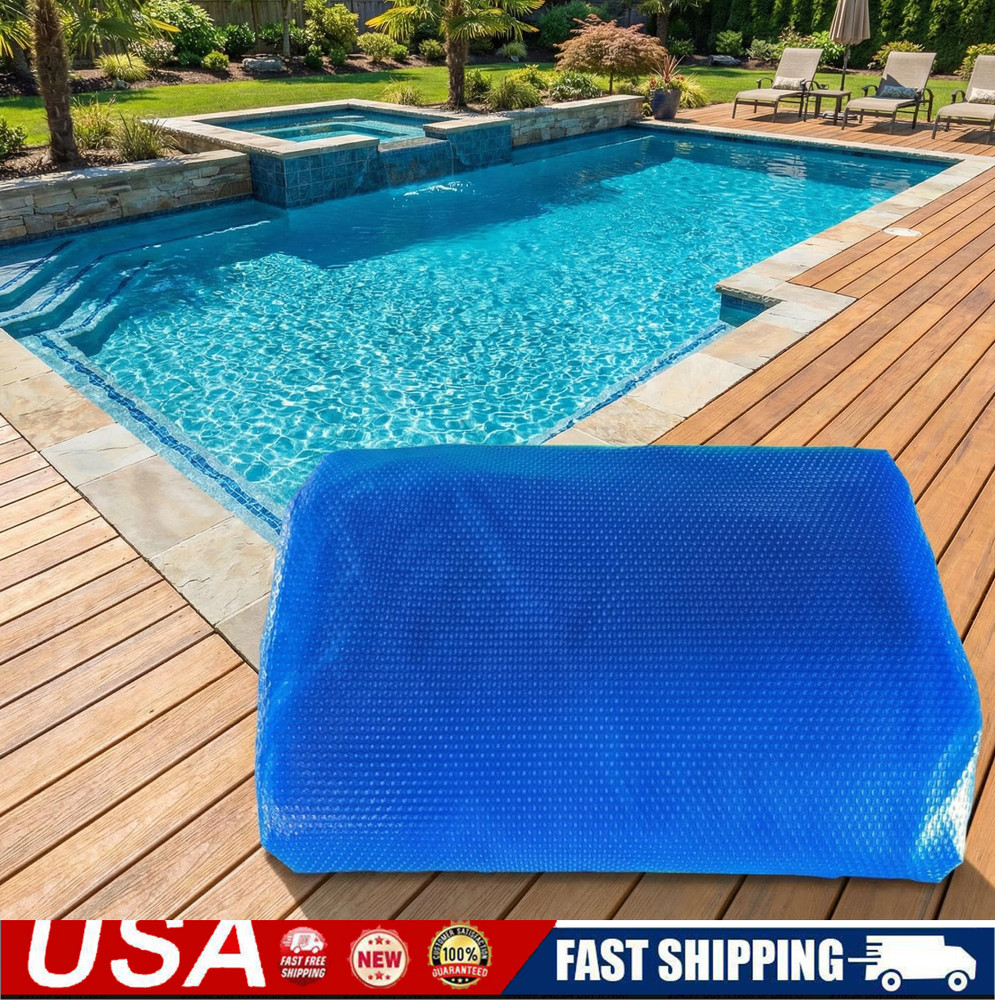 🔝24/32/36ft Rectangular Solar Pool Cover Insulating 16-MIL Heat Retaining Blank