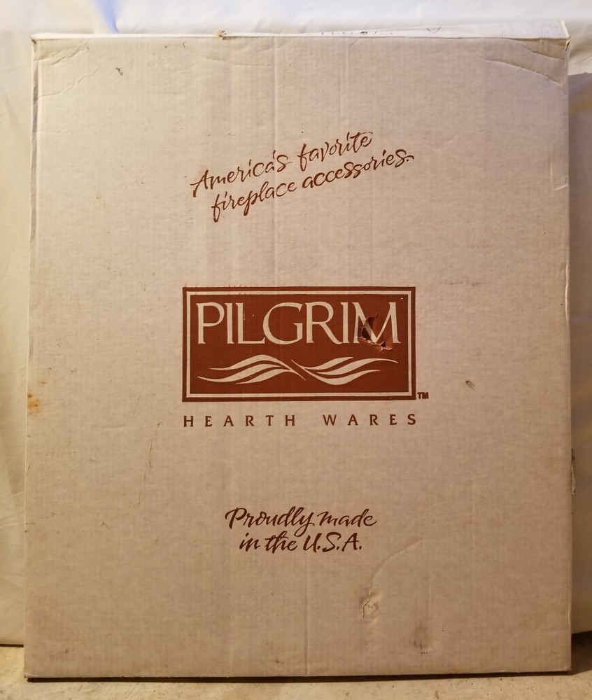 Pilgrim Large Three Panel Fireplace Screen-Black-USA Made-Excellent Condition