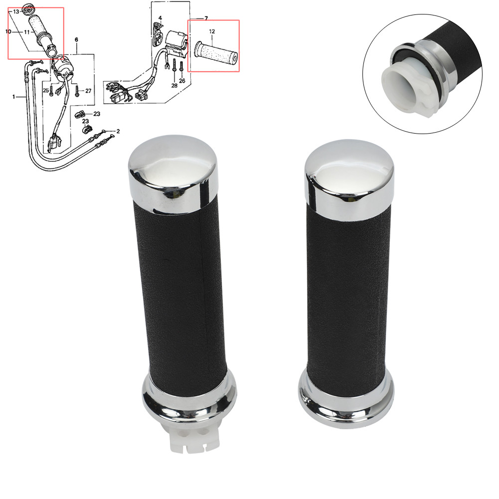 Throttle Tube Handle Bar Hand Grips for Honda 53166-KCR-000 VT400 VT600 VF750C