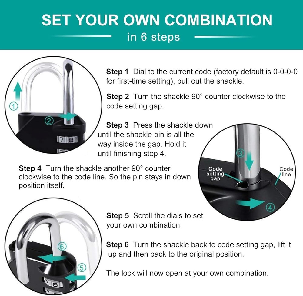 Weatherproof Pink Combination Padlock - 4-Digit Security for All Occasions