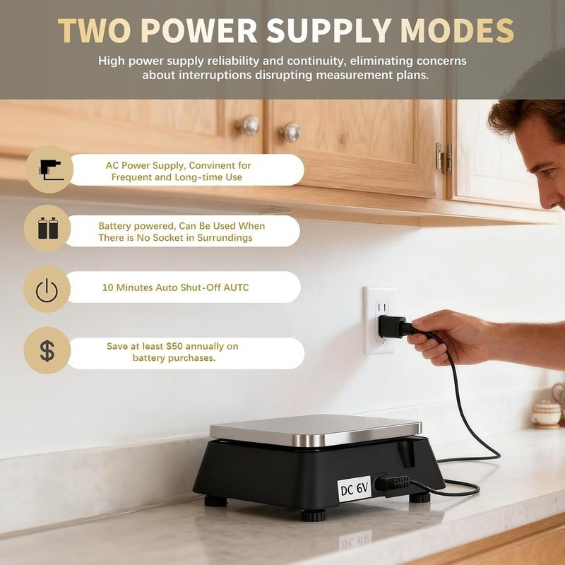 Digital Kitchen Scale High Precision Tare Function Stainless Steel Platform 10kg