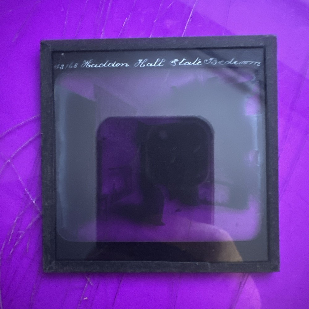 Antique Magic Lantern Slide Haddon hall state bedroom