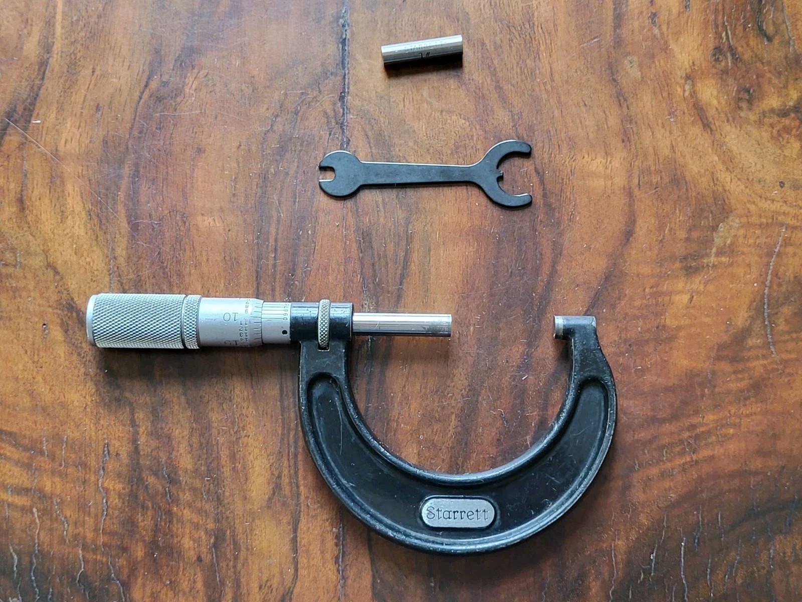 Starrett No. 436 1-2” Outside Micrometer w/Locking, 1" Standard, Wrench & Case