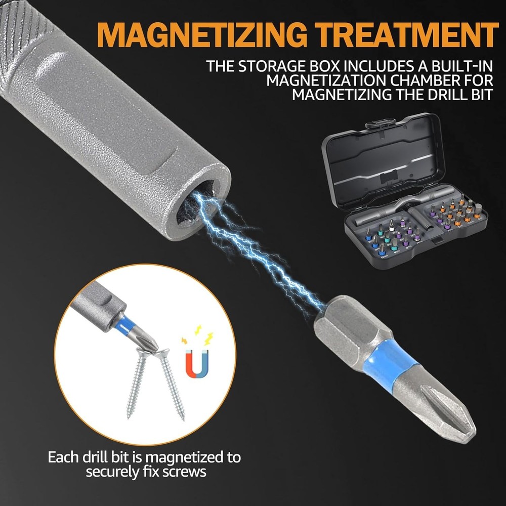 24PCS Screwdriver Bit Magnetic Screwdriver Head Set Multi Bit DIY Ratchet Tool