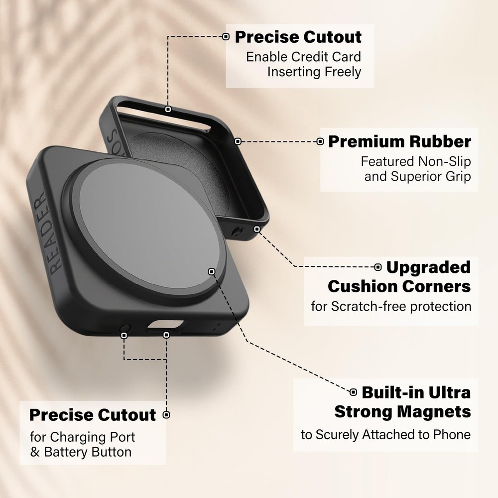 Magnetic Case for Square Reader 2nd Gen MagSafe Compatible Card Reader Cover