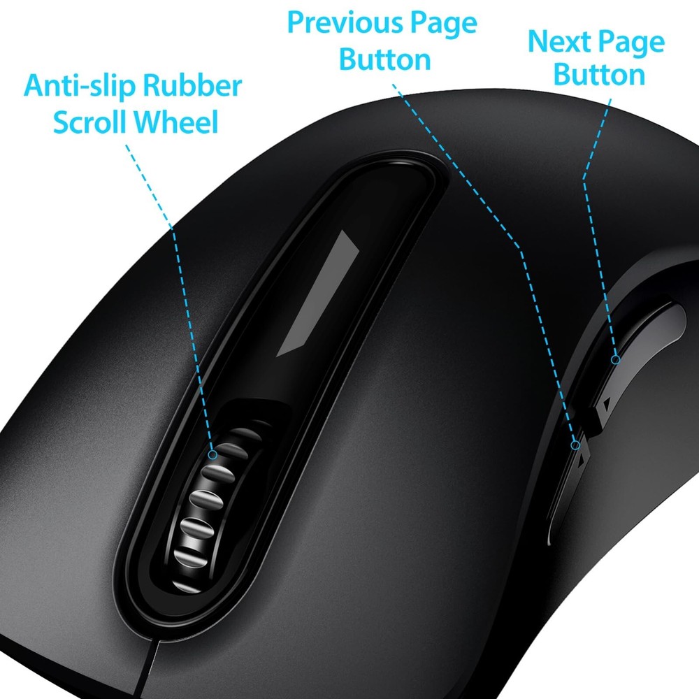 memzuoix 2.4G Wireless Mouse, 1400 DPI Computer Wireless Mouse with USB Recei...