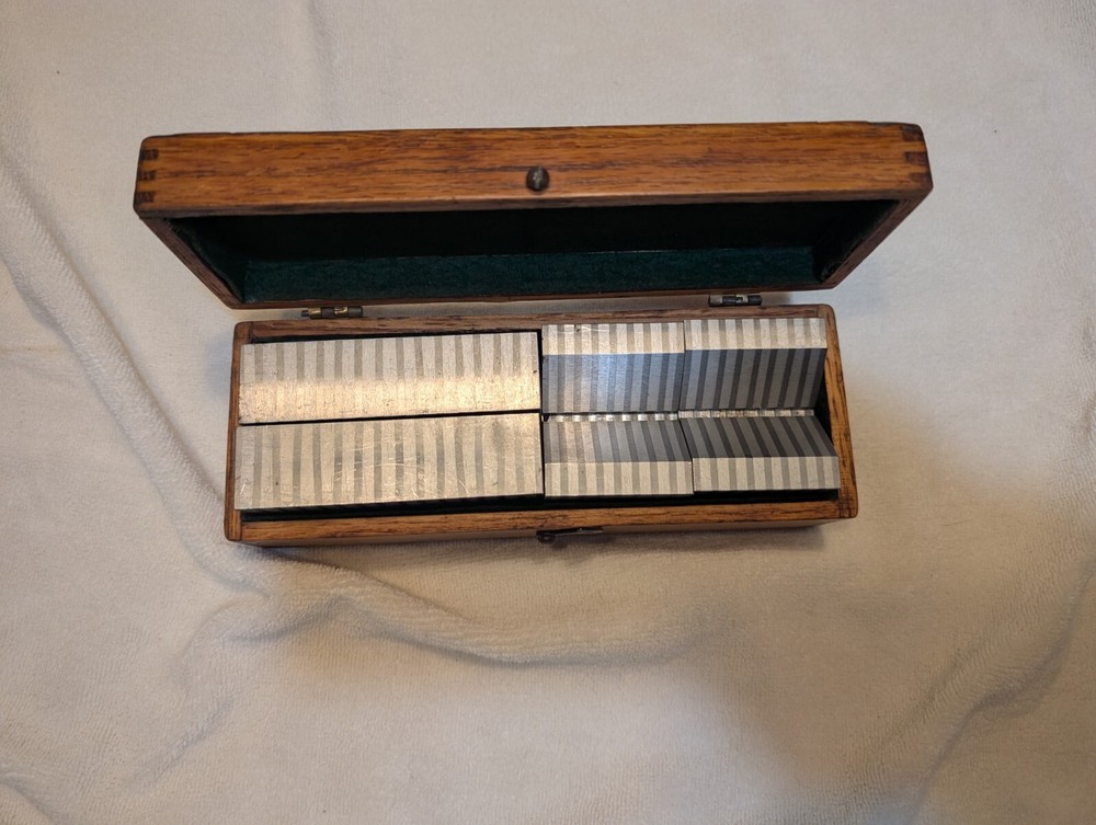 Vintage Parallel & V-Block Set w/Wooden Case