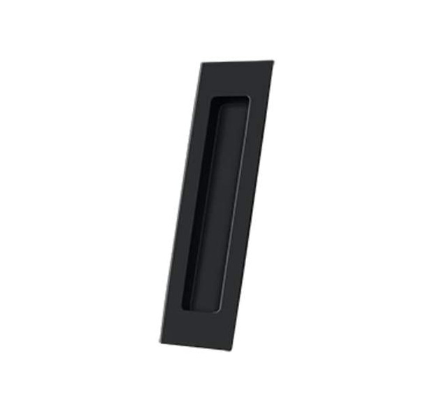 Deltana 7" Solid Brass Rectangular Flush Sliding Door Pull | Black | FP7178U19