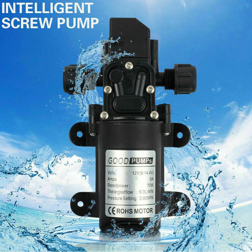 12V Water Pump 130PSI Self Priming Diaphragm High Pressure Automatic Switch
