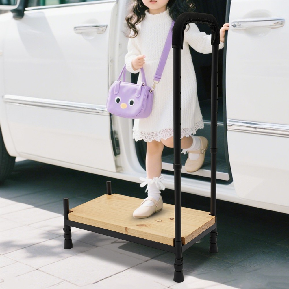 Adjustable Bed Step Stool with Handle for Elderly Seniors 400lbs Capacity